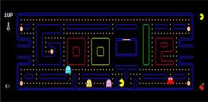 Google homepage homage to Pacman
